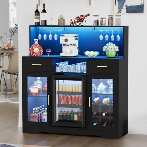 Home Bar And Cabinet - Lemari Kulkas Mini dengan Penyimpanan, Lemari