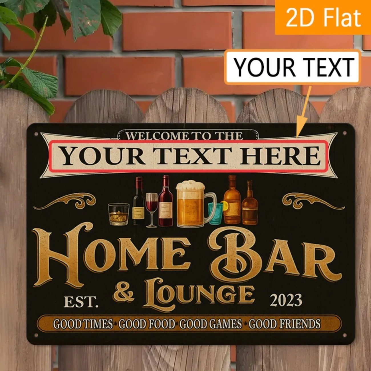Home Bar Lounge - Tanda Logam Vintage untuk Bar &