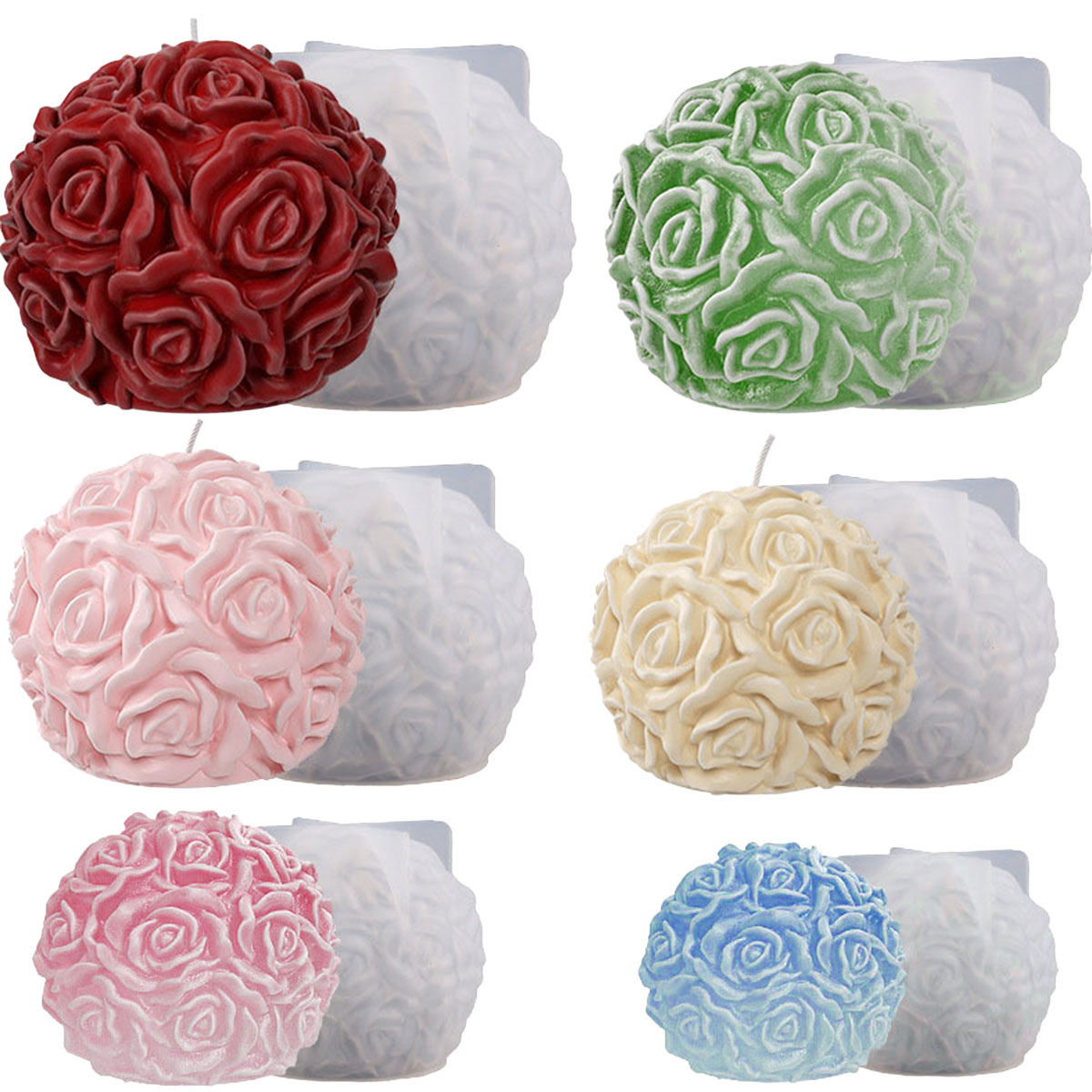 Ice Mold Sphere - Cetakan lilin seri bunga Multi ukuran