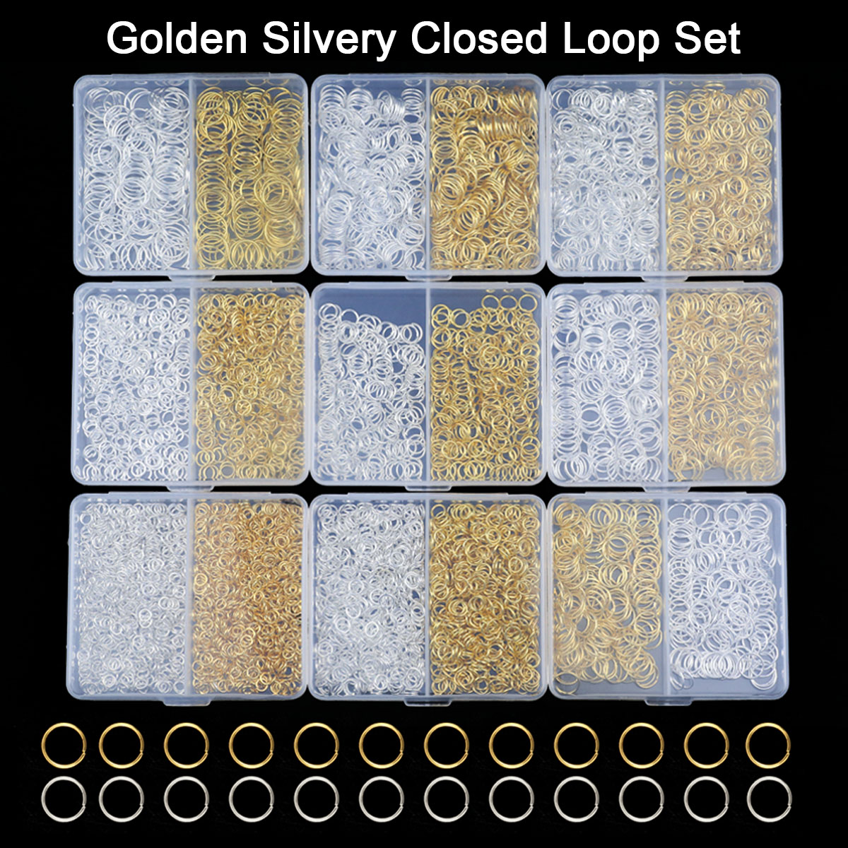 Bar Cart Gold - Kotak 4/5/6/7/8/10mm warna emas perak terbuka