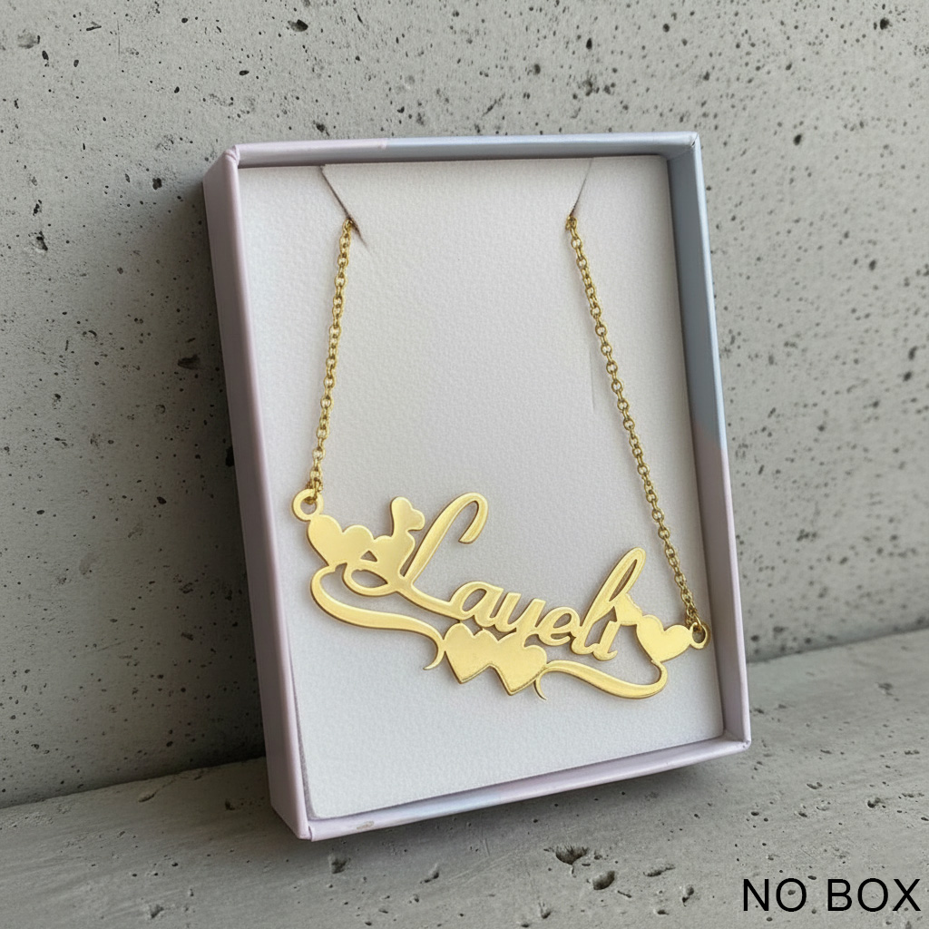 Bar Cart Gold - Kalung Nama Kustom Buatan Tangan dari
