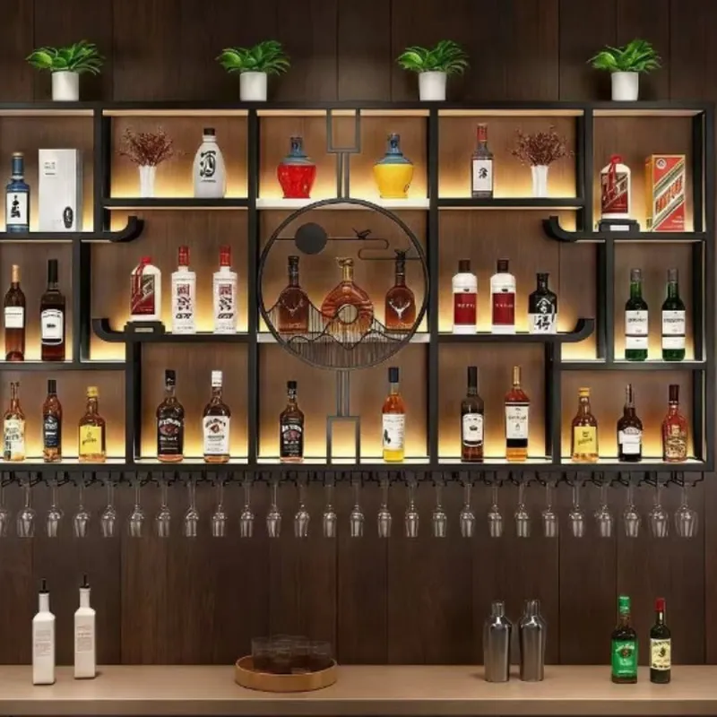 Rak Anggur Dinding dari Besi T - Home Bar And Cabinet ulasan dan harga