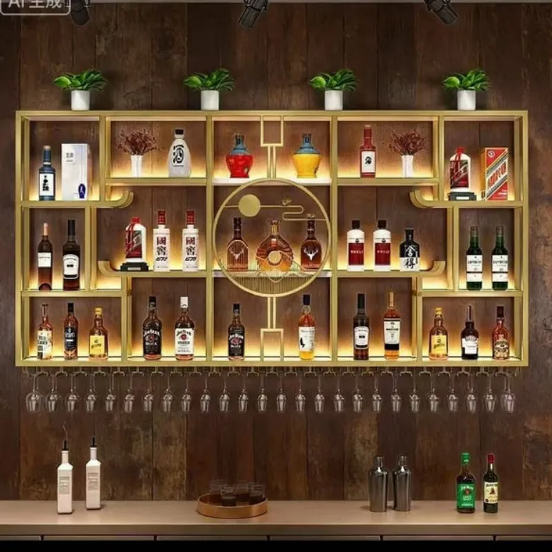 Rak Anggur Dinding dari Besi T - Home Bar And Cabinet ulasan dan harga