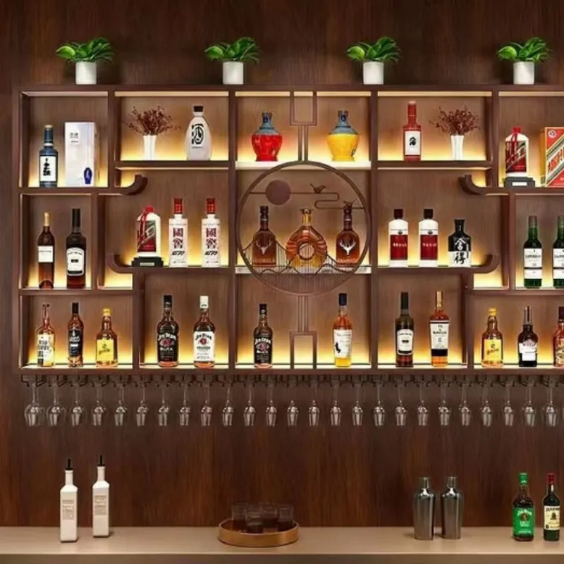 Rak Anggur Dinding dari Besi T - Home Bar And Cabinet ulasan dan harga