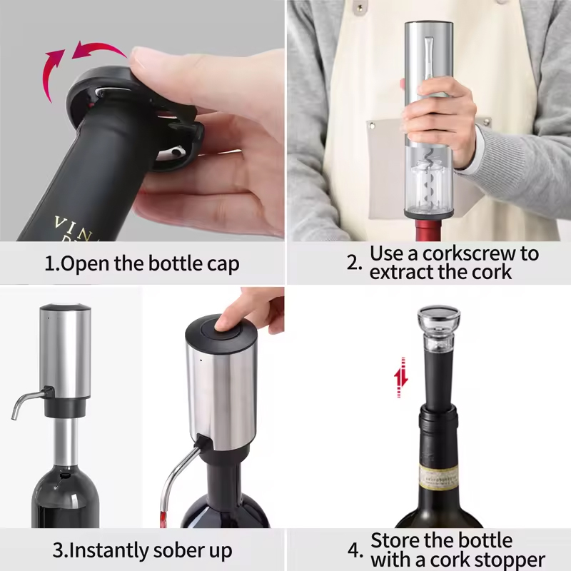 Set Pembuka Botol Anggur Elekt - Home Bar Set ulasan dan harga