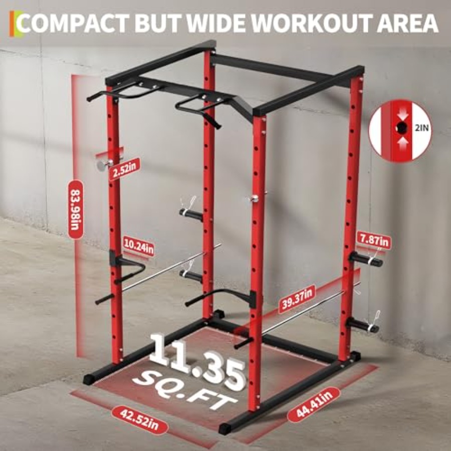 Rak Squat Heavy-Duty dengan Pu - Home Bar And Gym ulasan dan harga