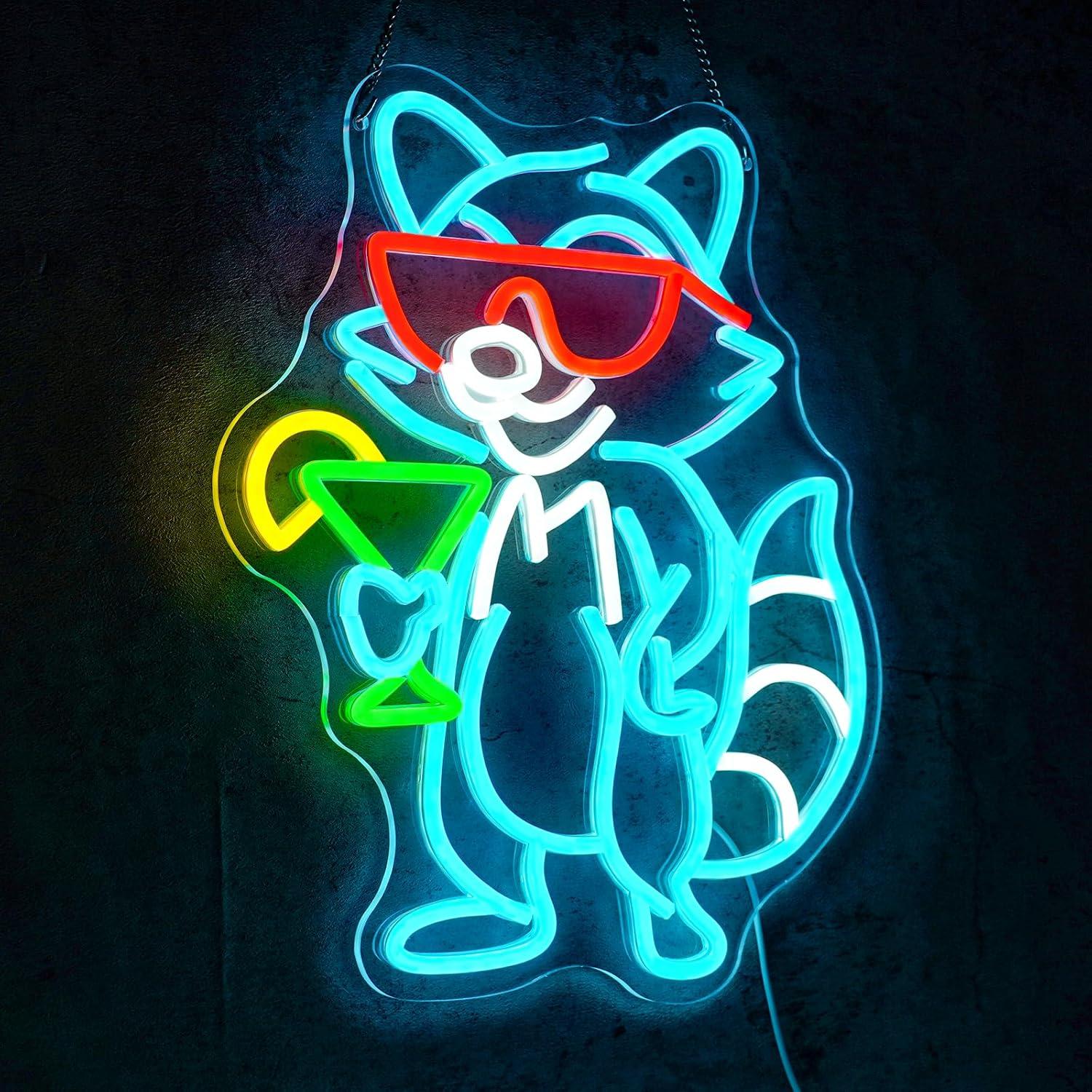 Lampu Neon LED Raccoon Dengan  - Home Bar Lounge ulasan dan harga