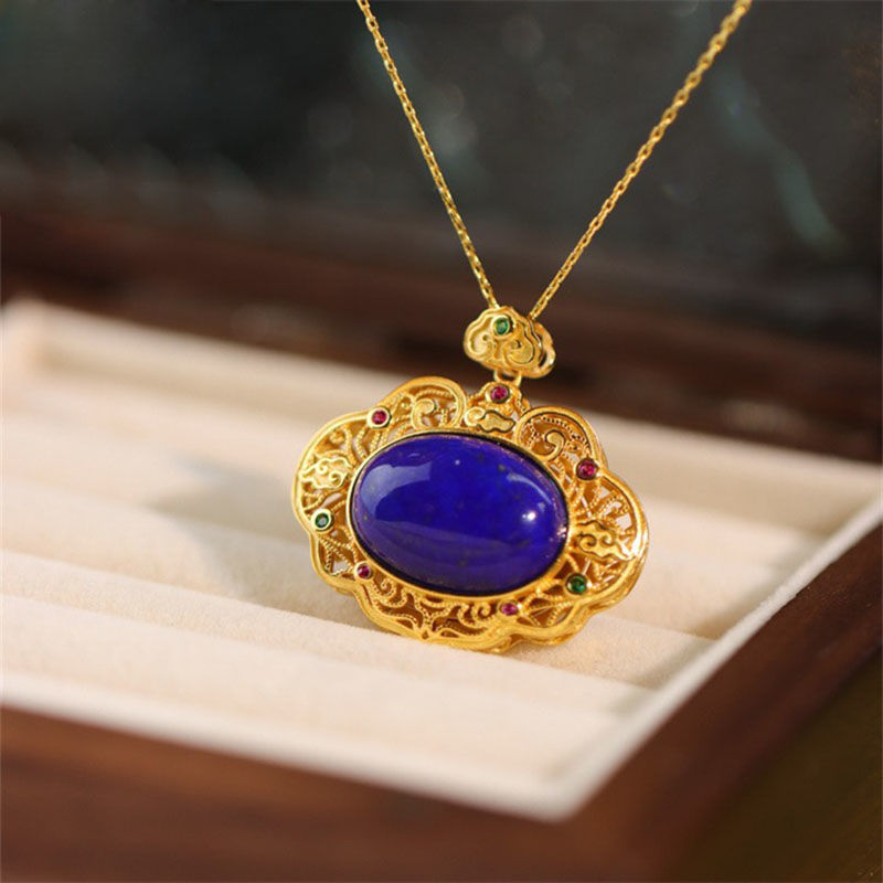 Kalung lapis lazuli klasik ras - Bar Cart Gold ulasan dan harga