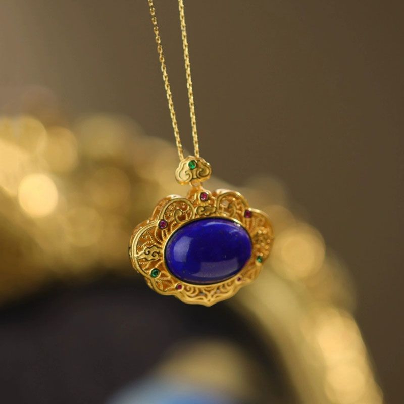 Kalung lapis lazuli klasik ras - Bar Cart Gold ulasan dan harga