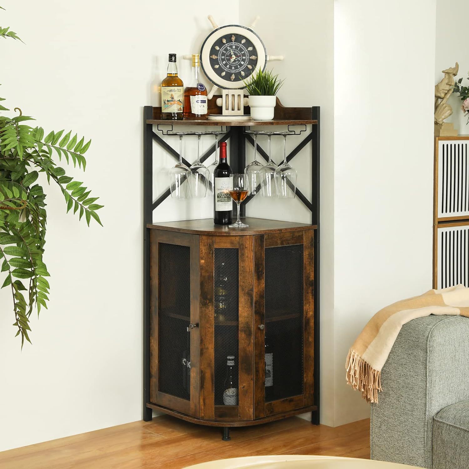 Lemari Bar Sudut dengan Tempat - Home Bar And Cabinet ulasan dan harga