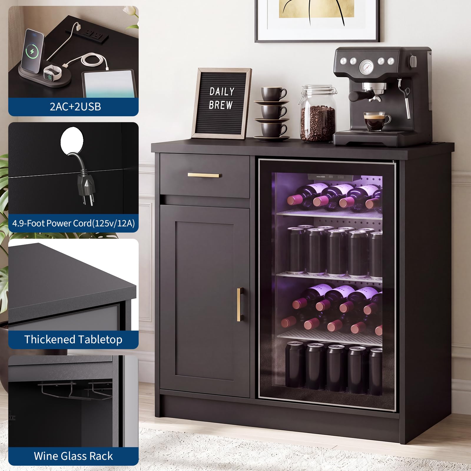 Lemari Bar Anggur Gaya Farmhou - Home Bar And Cabinet ulasan dan harga