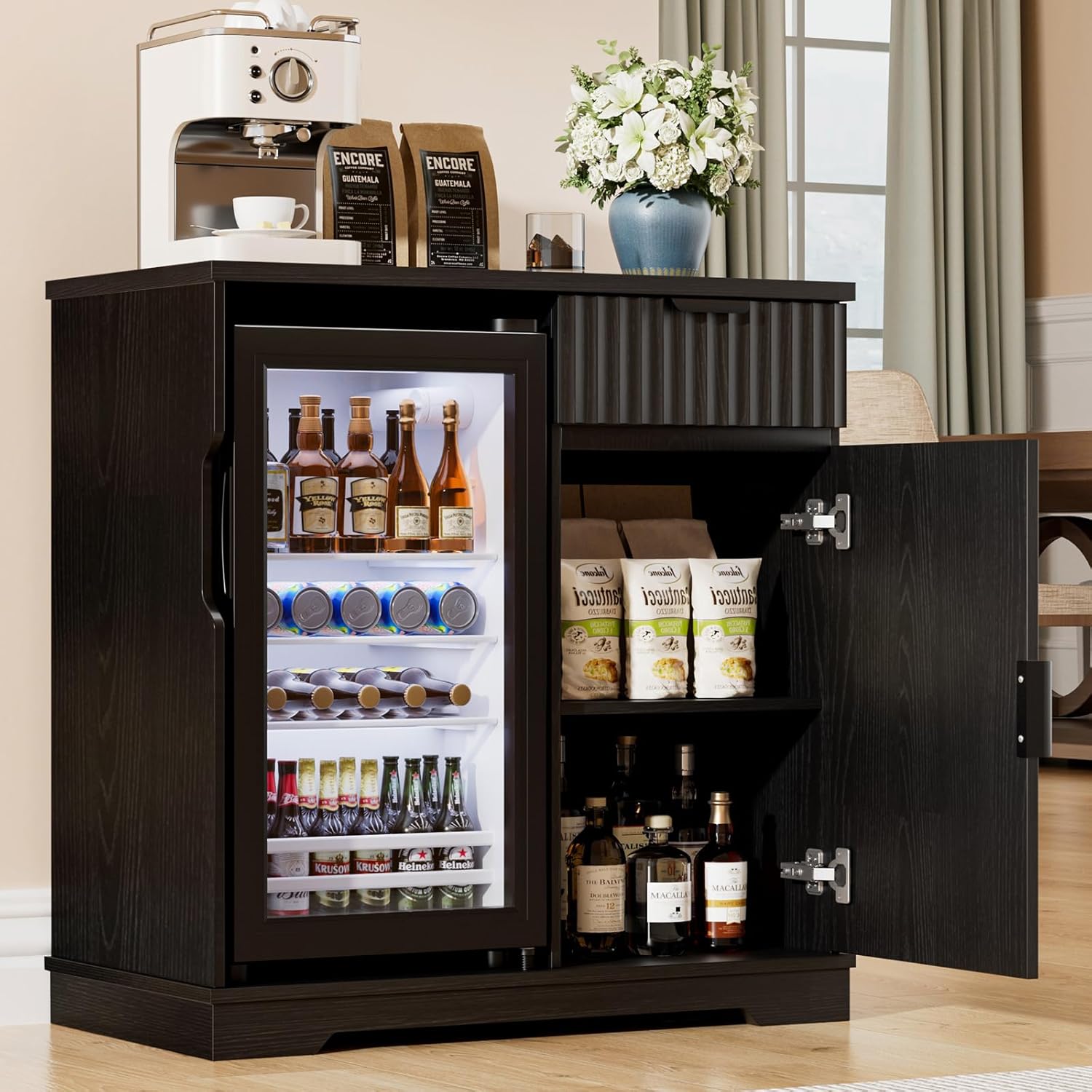 Lemari Bar Kopi Beralur dengan - Home Bar And Cabinet ulasan dan harga