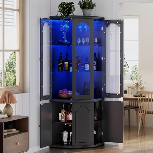Lemari Bar Sudut dengan Lampu  - Home Bar And Cabinet ulasan dan harga