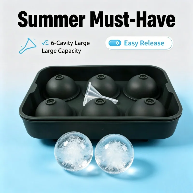 Cetakan Es Bola 6 Lubang, Sili - Ice Mold Sphere ulasan dan harga