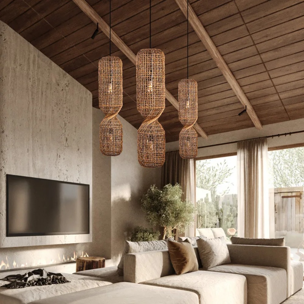 Lampu Gantung Rotan Retro Wabi - Home Bar And Counter ulasan dan harga